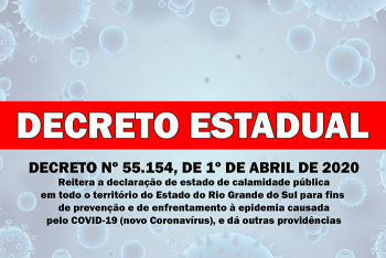 DECRETO ESTADUAL Nº 55.154, DE 1º DE ABRIL DE 2020.