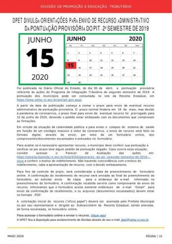 INFORMATIVO PIT 2020